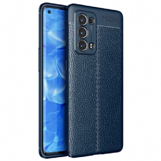 Capa Para Oppo Reno 6 Pro 5G Lichia Couro Linha Dupla