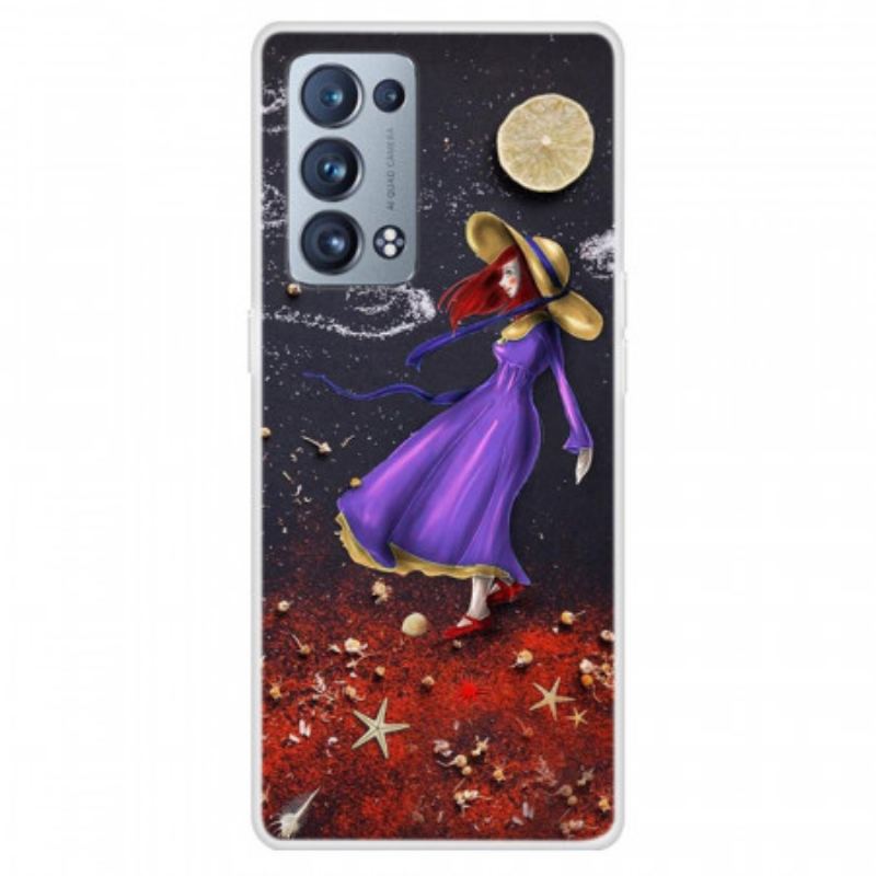 Capa Para Oppo Reno 6 Pro 5G Mulher No Mar