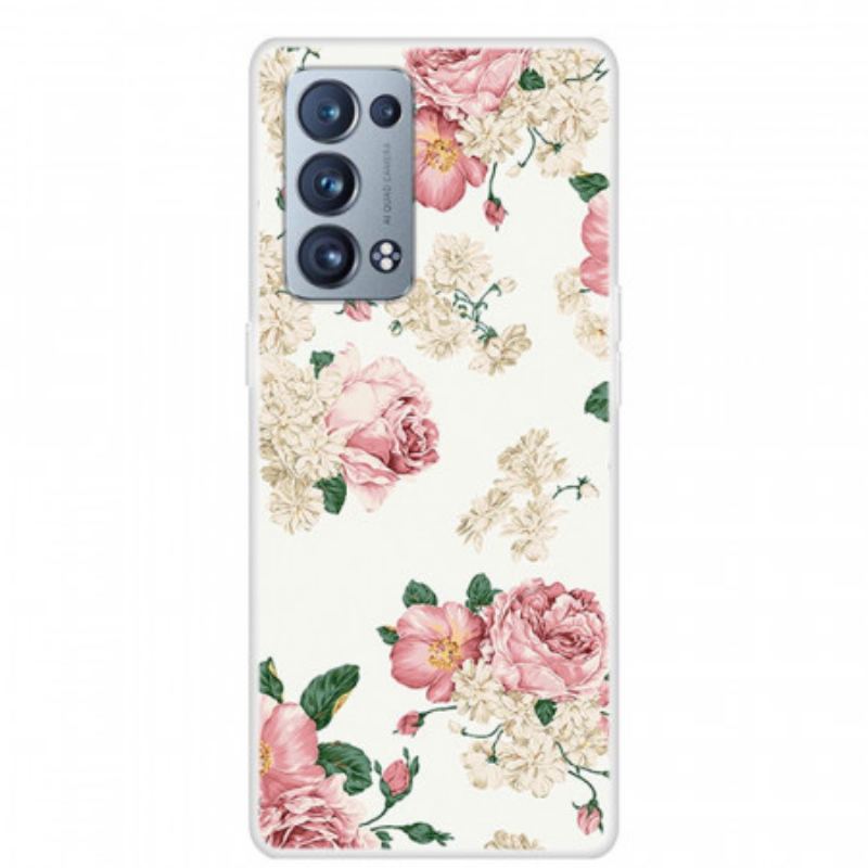 Capa Para Oppo Reno 6 Pro 5G Rosas Retrô