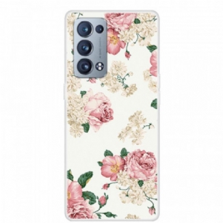 Capa Para Oppo Reno 6 Pro 5G Rosas Retrô