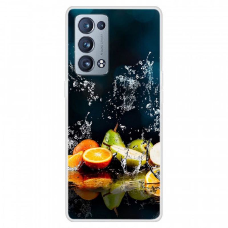 Capa Para Oppo Reno 6 Pro 5G Trompe L'oeil Frutas E Água