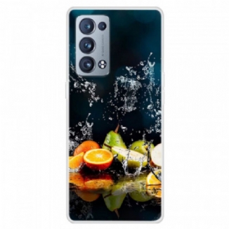 Capa Para Oppo Reno 6 Pro 5G Trompe L'oeil Frutas E Água