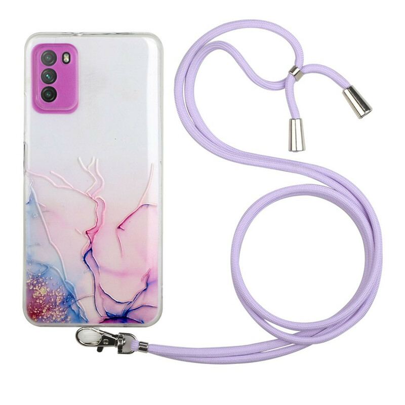 Capa De Celular Para Xiaomi Redmi Note 10 5G De celular Com Cordão De Mármore