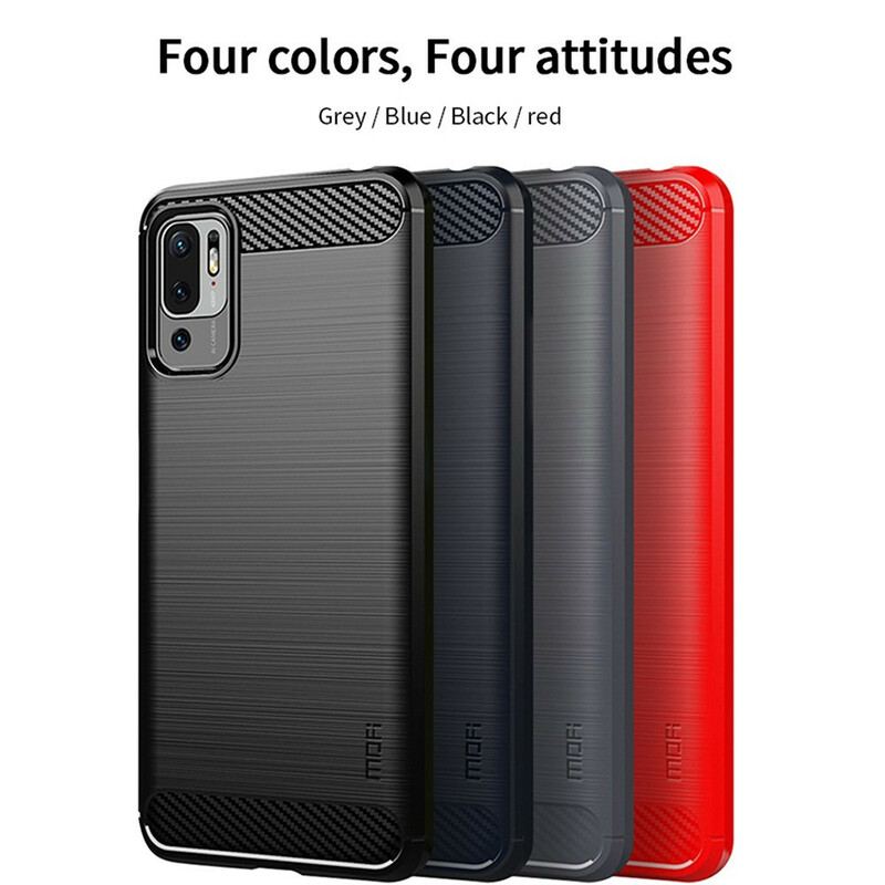 Capa De Celular Para Xiaomi Redmi Note 10 5G Fibra De Carbono Escovada Mofi