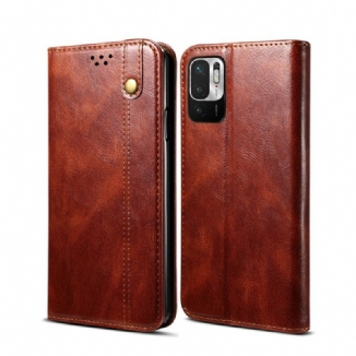 Capa De Celular Para Xiaomi Redmi Note 10 5G Flip Couro Sintético Encerado