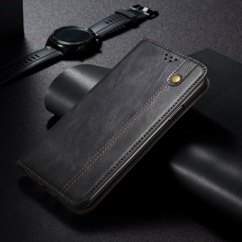 Capa De Celular Para Xiaomi Redmi Note 10 5G Flip Couro Sintético Encerado