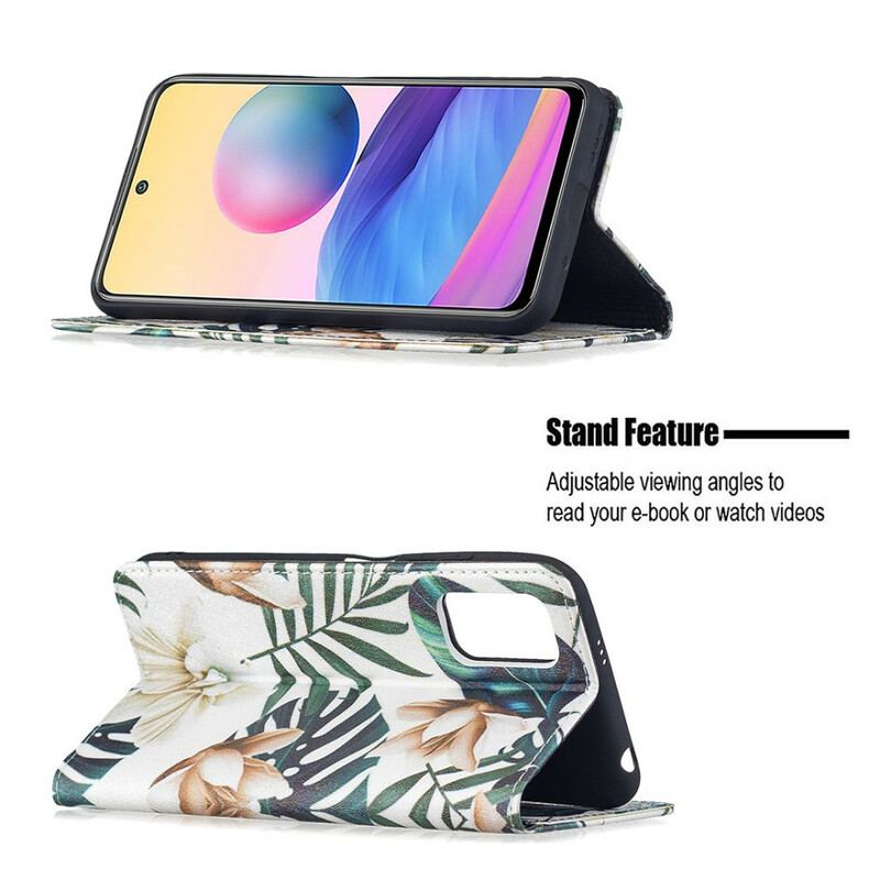 Capa De Celular Para Xiaomi Redmi Note 10 5G Flip Folhas