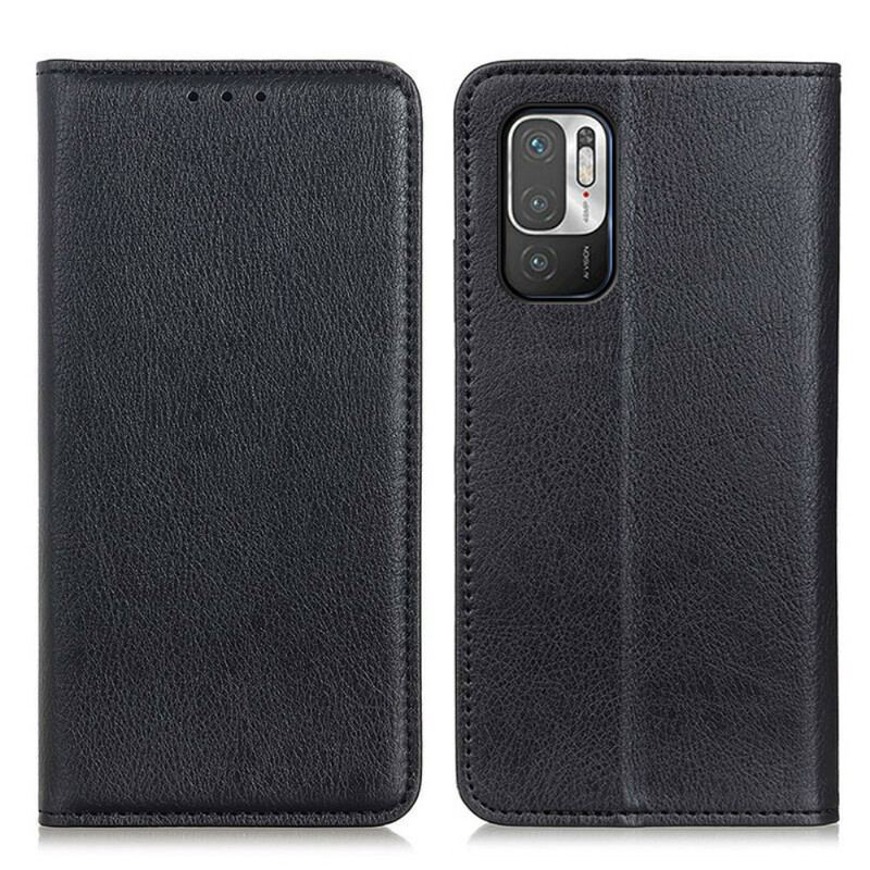 Capa De Celular Para Xiaomi Redmi Note 10 5G Flip Lichia Textura De Couro Dividido