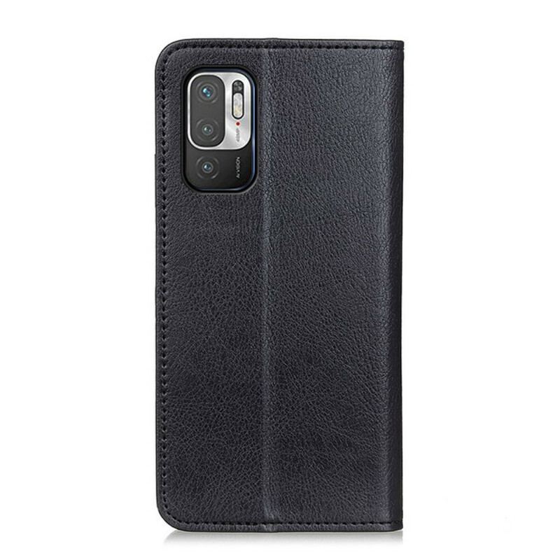 Capa De Celular Para Xiaomi Redmi Note 10 5G Flip Lichia Textura De Couro Dividido