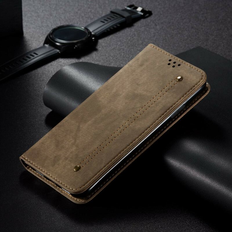 Capa De Celular Para Xiaomi Redmi Note 10 5G Flip Tecido Jeans