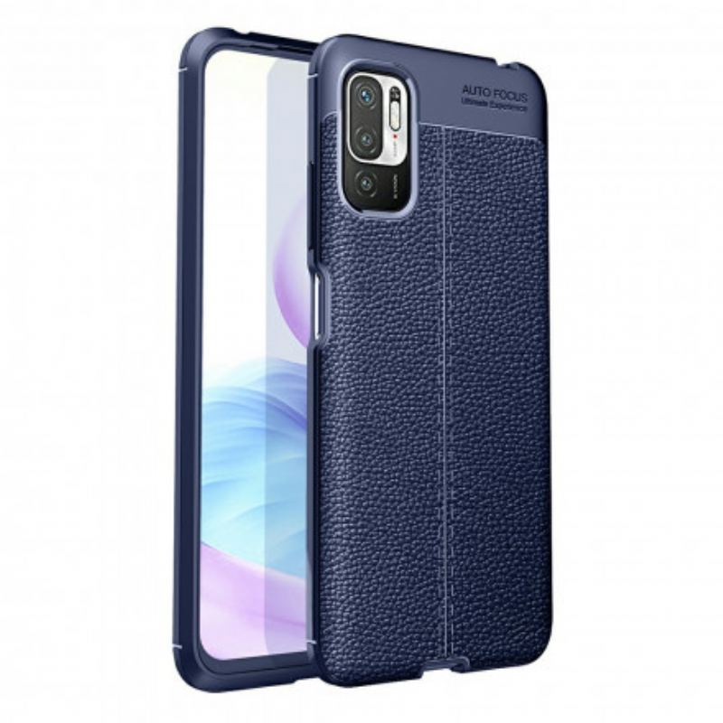 Capa De Celular Para Xiaomi Redmi Note 10 5G Linha Dupla Efeito Couro Litchi