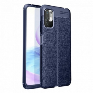 Capa De Celular Para Xiaomi Redmi Note 10 5G Linha Dupla Efeito Couro Litchi