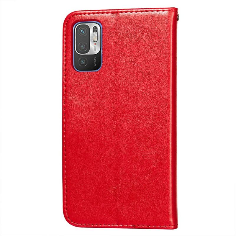 Capa De Couro Para Xiaomi Redmi Note 10 5G Design De Couro Com Alça