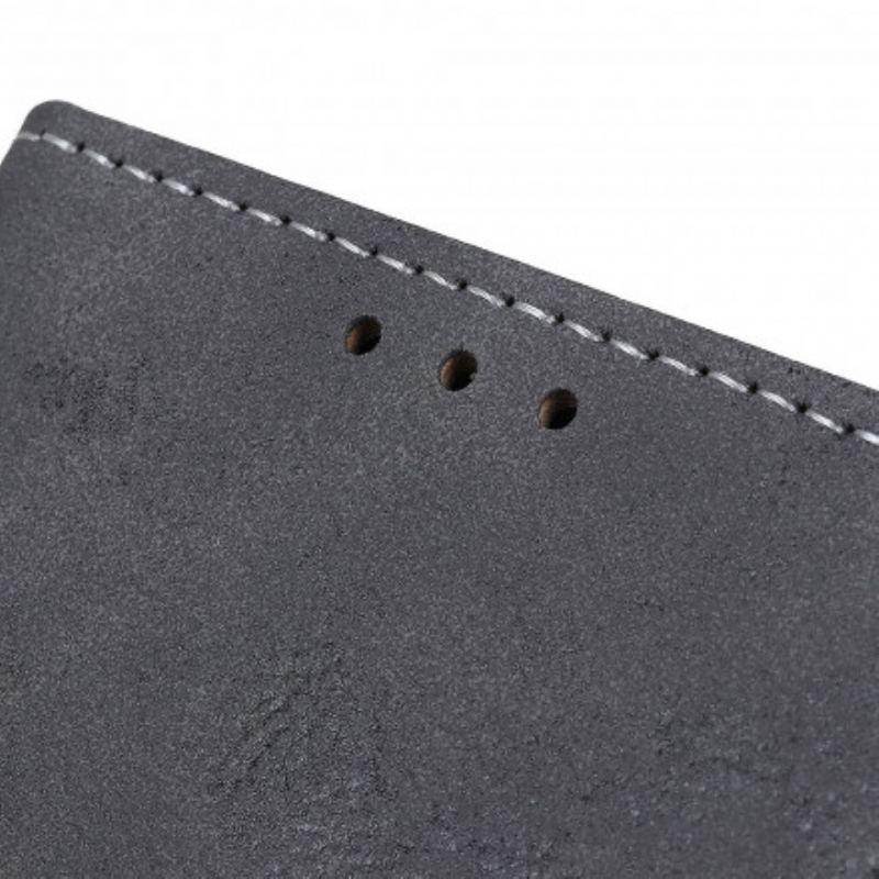 Capa De Couro Para Xiaomi Redmi Note 10 5G Efeito Couro Vintage