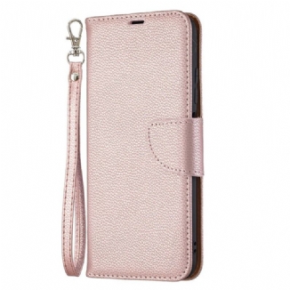 Capa De Couro Para Xiaomi Redmi Note 10 5G Flip Lichia Rabat Oblíqua