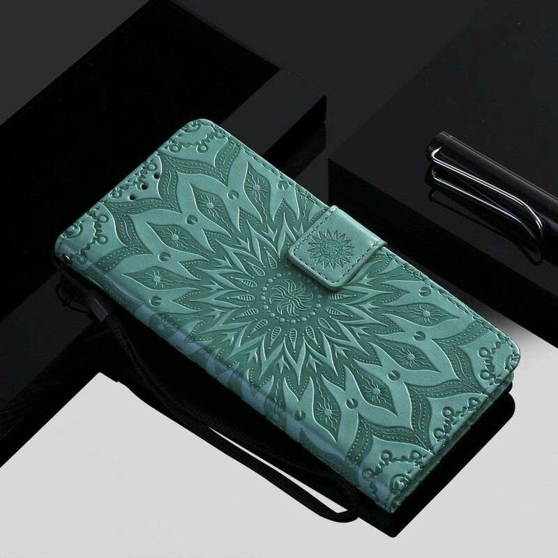 Capa De Couro Para Xiaomi Redmi Note 10 5G Flor Do Sol