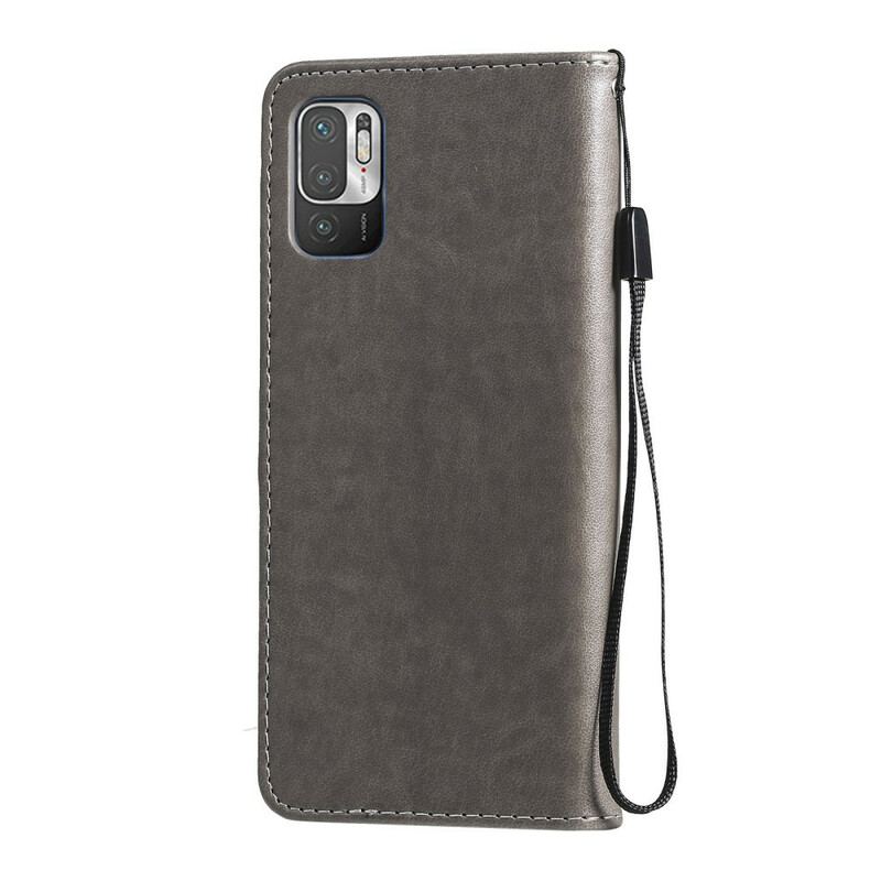 Capa De Couro Para Xiaomi Redmi Note 10 5G Gato Anino