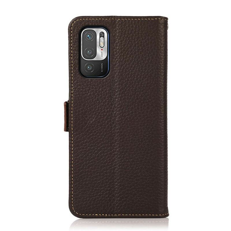 Capa De Couro Para Xiaomi Redmi Note 10 5G Couro De Lichia Rfid