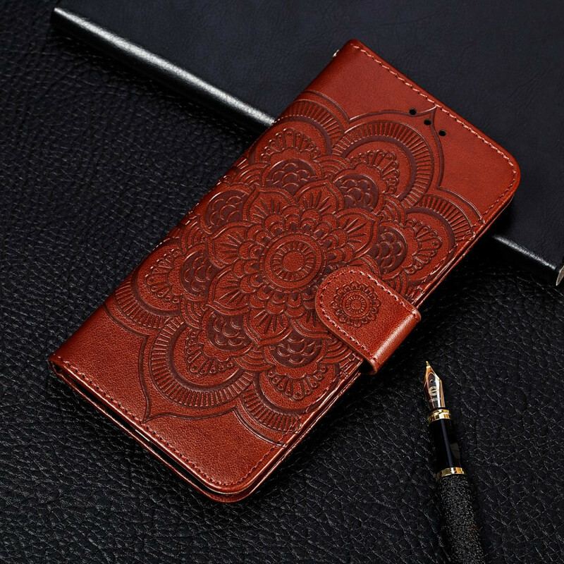 Capa De Couro Para Xiaomi Redmi Note 10 5G Mandala Completa