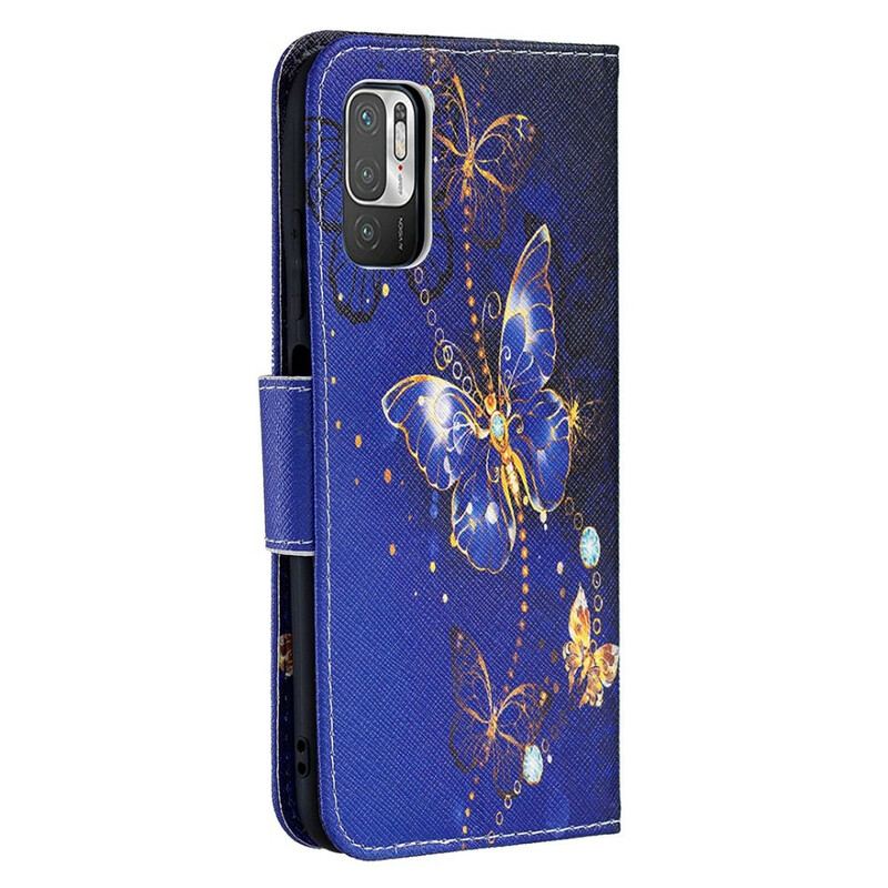 Capa Em Pele Para Xiaomi Redmi Note 10 5G Borboletas Incríveis