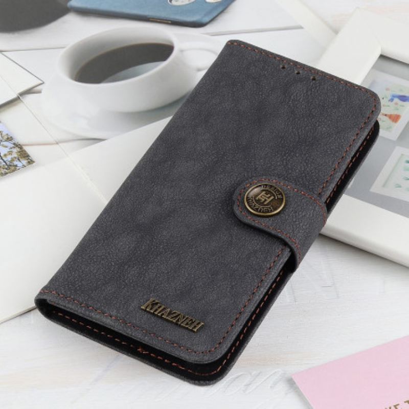 Capa Em Pele Para Xiaomi Redmi Note 10 5G Couro Dividido Retrô Khazneh