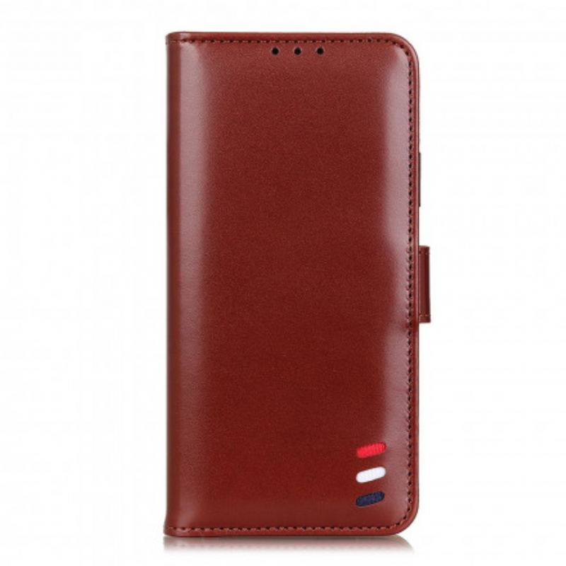 Capa Em Pele Para Xiaomi Redmi Note 10 5G Efeito Couro Tricolor