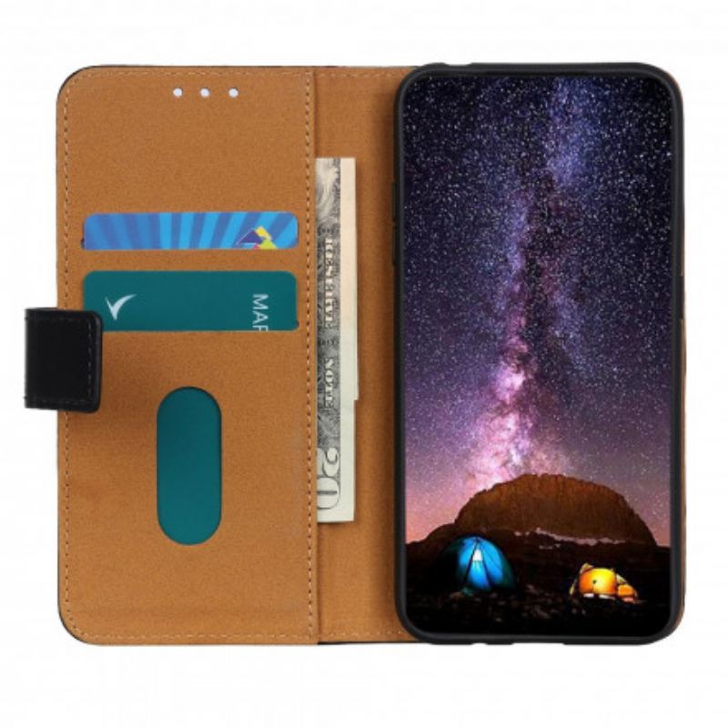 Capa Em Pele Para Xiaomi Redmi Note 10 5G Efeito Couro Tricolor