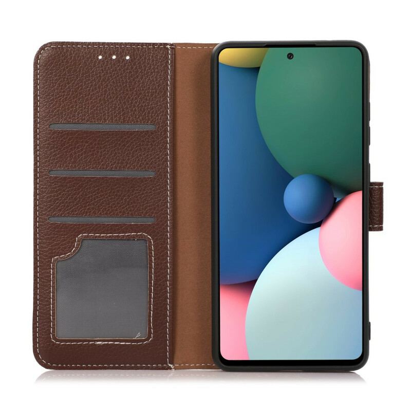 Capa Em Pele Para Xiaomi Redmi Note 10 5G Textura Lichia