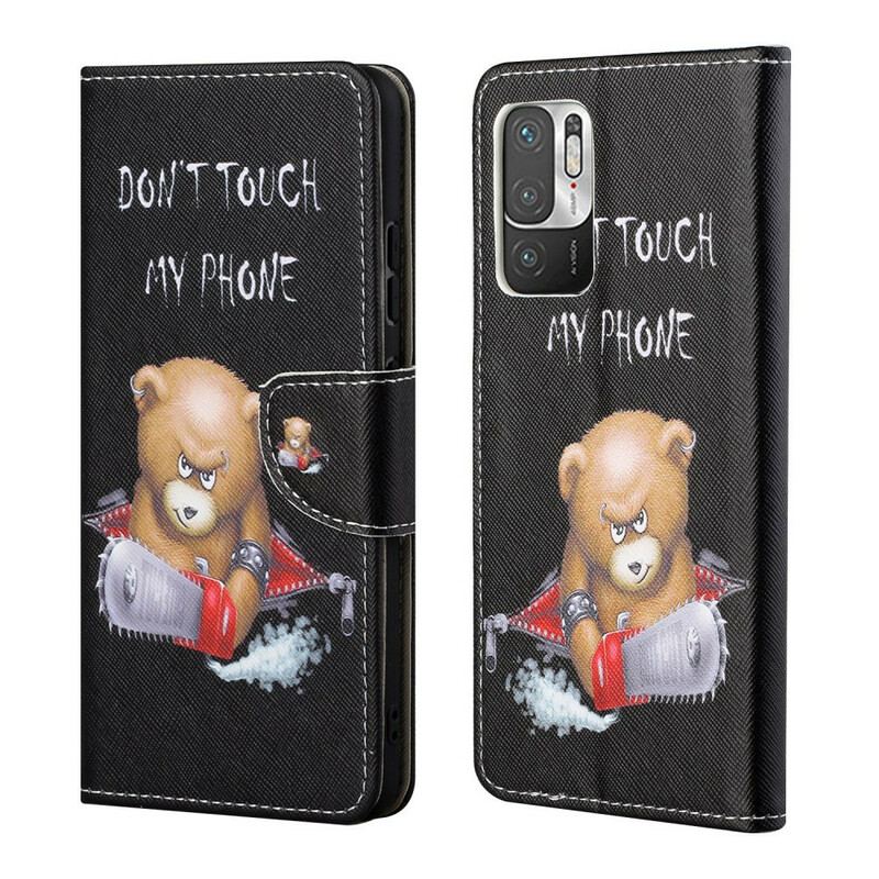 Capa Em Pele Para Xiaomi Redmi Note 10 5G Urso Perigoso