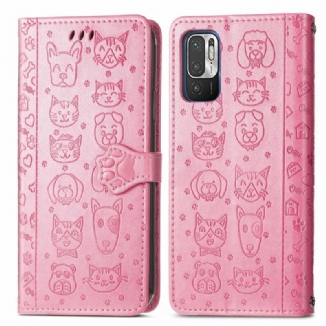 Capa Flip Para Xiaomi Redmi Note 10 5G Animais Animados