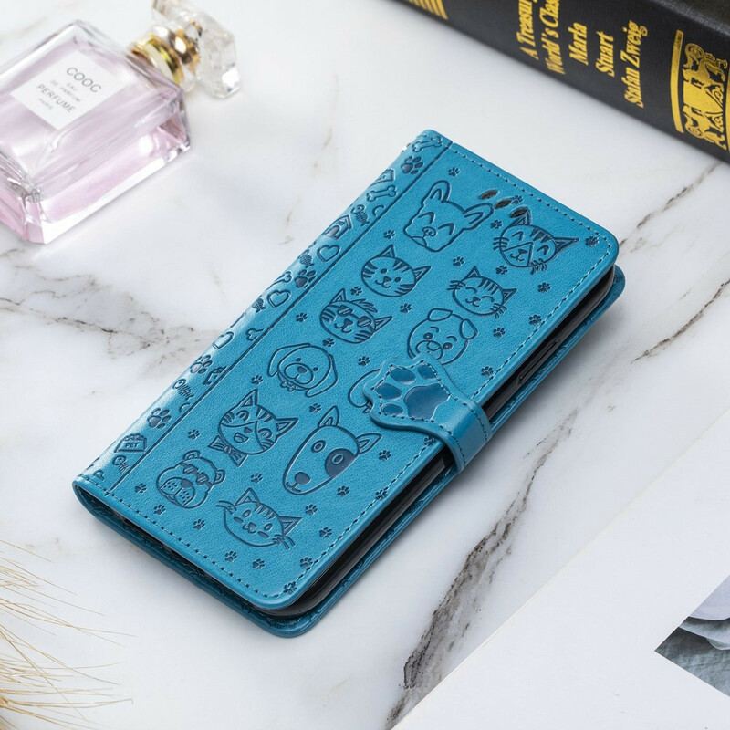 Capa Flip Para Xiaomi Redmi Note 10 5G Animais Animados