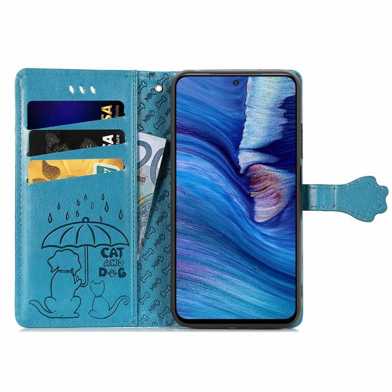 Capa Flip Para Xiaomi Redmi Note 10 5G Animais Animados