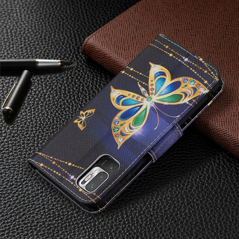 Capa Flip Para Xiaomi Redmi Note 10 5G Borboleta Mágica