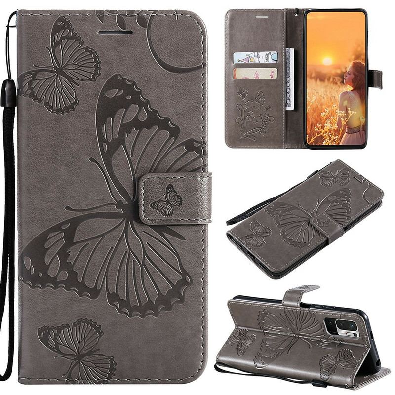 Capa Flip Para Xiaomi Redmi Note 10 5G Borboletas Gigantes