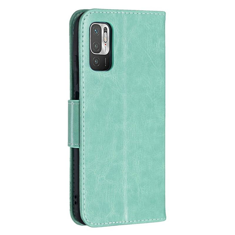 Capa Flip Para Xiaomi Redmi Note 10 5G De Cordão Strappy Estampado Borboletas