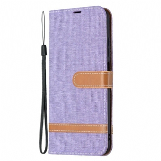 Capa Flip Para Xiaomi Redmi Note 10 5G De Cordão Tecido De Alça