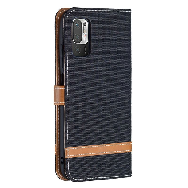 Capa Flip Para Xiaomi Redmi Note 10 5G De Cordão Tecido De Alça