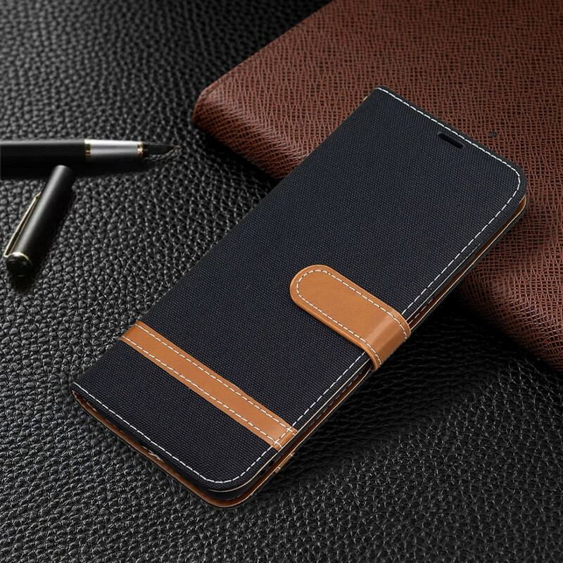 Capa Flip Para Xiaomi Redmi Note 10 5G De Cordão Tecido De Alça