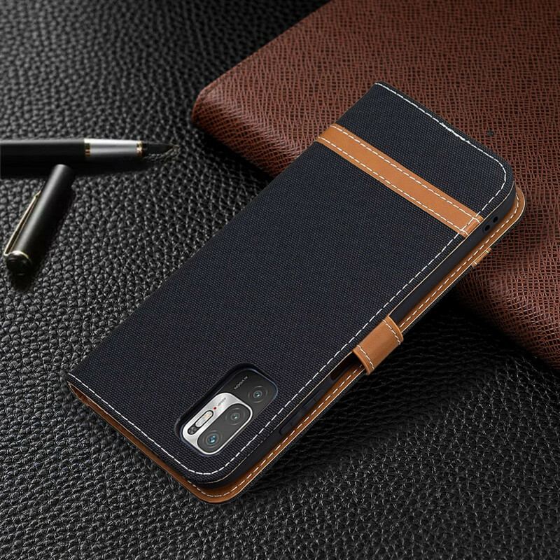 Capa Flip Para Xiaomi Redmi Note 10 5G De Cordão Tecido De Alça