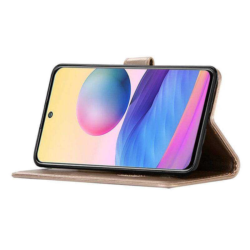 Capa Flip Para Xiaomi Redmi Note 10 5G Coruja Apanhador De Sonhos