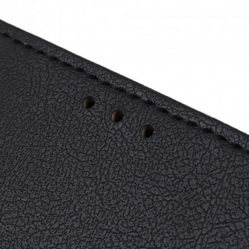 Capa Flip Para Xiaomi Redmi Note 10 5G Couro Falso Clássico