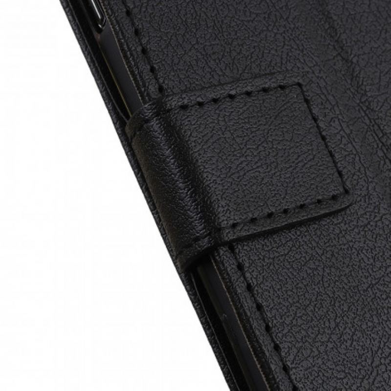 Capa Flip Para Xiaomi Redmi Note 10 5G Couro Falso Clássico