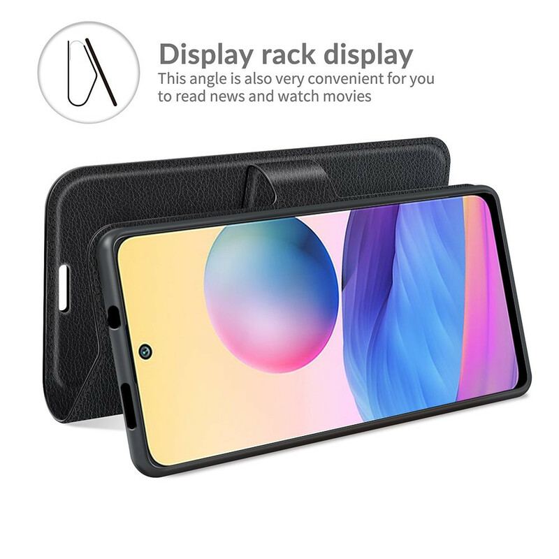 Capa Flip Para Xiaomi Redmi Note 10 5G Couro Falso Clássico