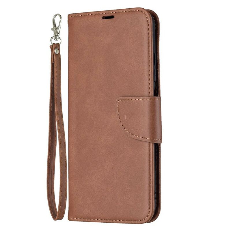 Capa Flip Para Xiaomi Redmi Note 10 5G De Couro Retalho Liso Oblíquo