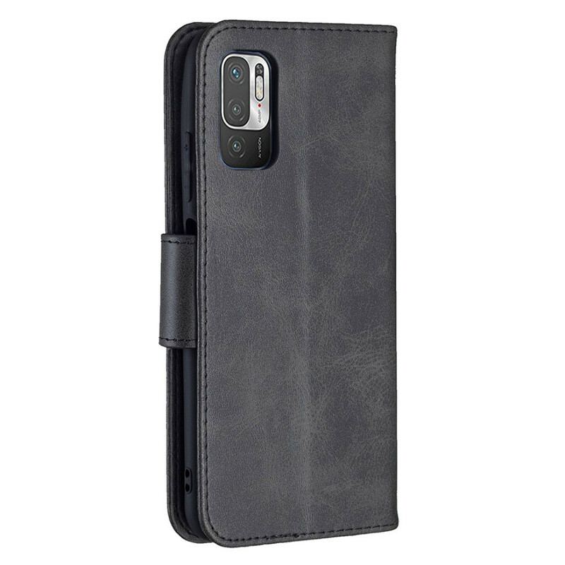 Capa Flip Para Xiaomi Redmi Note 10 5G De Couro Retalho Liso Oblíquo