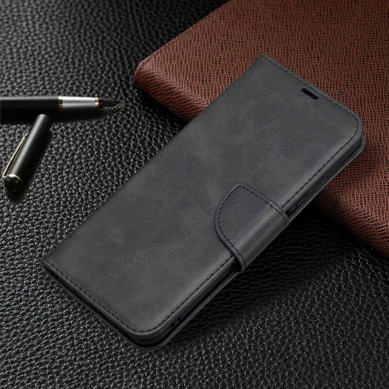 Capa Flip Para Xiaomi Redmi Note 10 5G De Couro Retalho Liso Oblíquo