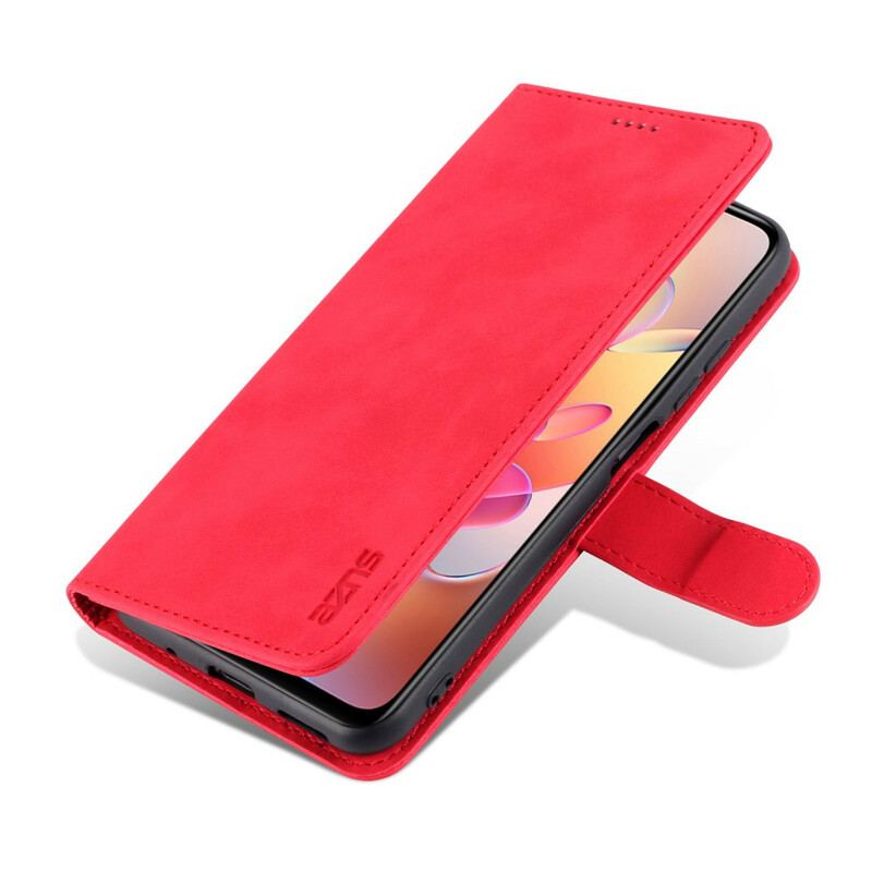 Capa Flip Para Xiaomi Redmi Note 10 5G Efeito Couro Azns