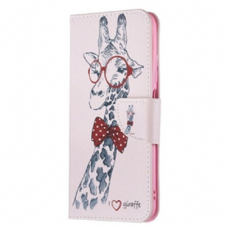 Capa Flip Para Xiaomi Redmi Note 10 5G Girafa Inteligente