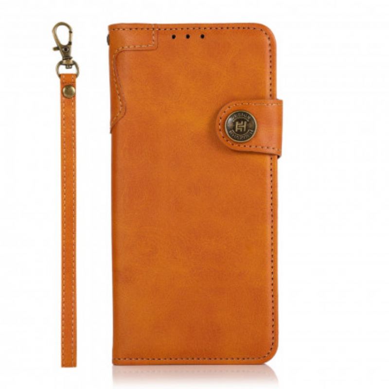 Capa Flip Para Xiaomi Redmi Note 10 5G Imitação De Couro Khazneh