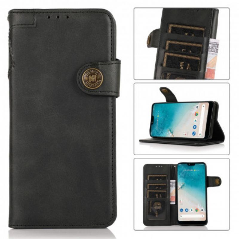 Capa Flip Para Xiaomi Redmi Note 10 5G Imitação De Couro Khazneh